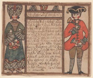 Eva Eissenhaerの出生および洗礼証明書、c.1773（ペンとインク、紙のトイレ）